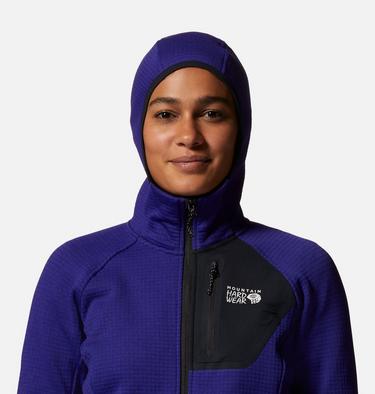 Women's Polartec® Power Grid Full Zip Hoody, Color: Klein Blue Heather, image 4