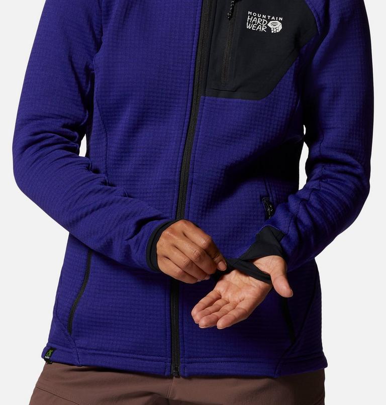 Women's Polartec® Power Grid Full Zip Hoody, Color: Klein Blue Heather, image 5