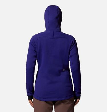 Women's Polartec® Power Grid Full Zip Hoody, Color: Klein Blue Heather, image 2