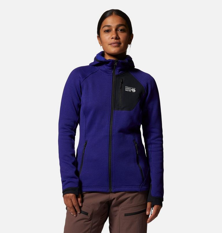 Women's Polartec® Power Grid Full Zip Hoody, Color: Klein Blue Heather, image 1