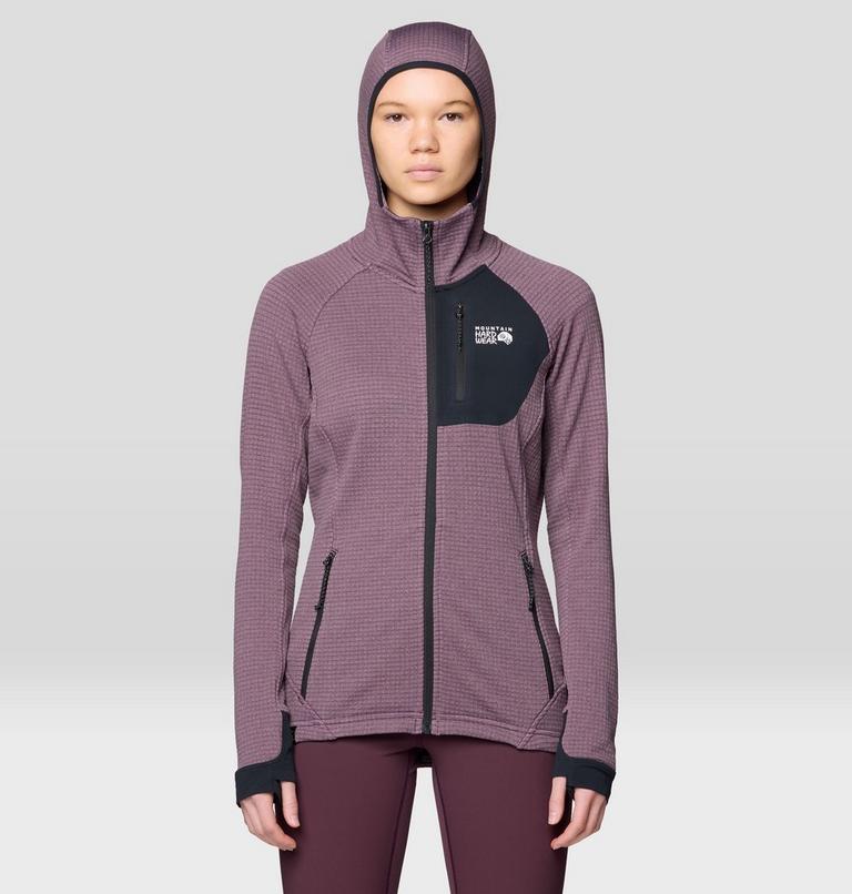 Women's Polartec® Power Grid Full Zip Hoody, Color: Blackberry Heather, Black, image 1