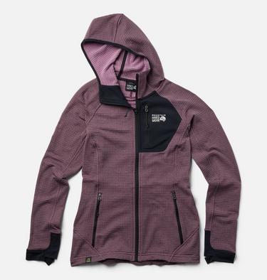 Women's Polartec® Power Grid Full Zip Hoody, Color: Blackberry Heather, Black, image 3