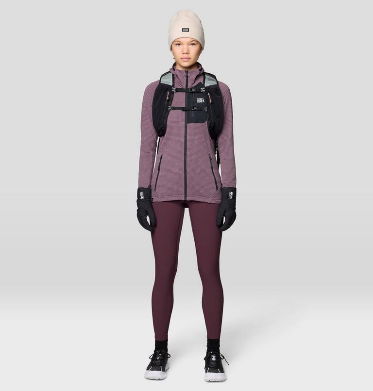 Women's Polartec® Power Grid Full Zip Hoody, Color: Blackberry Heather, Black, image 2