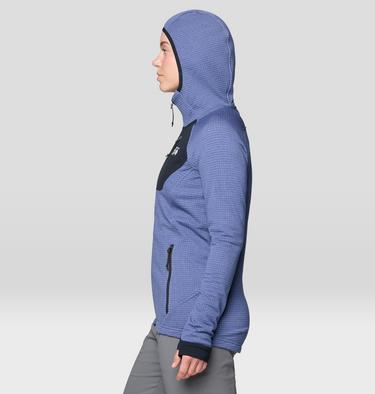 Women's Polartec® Power Grid Full Zip Hoody, Color: Lapis Dusk Heather, Black, image 12