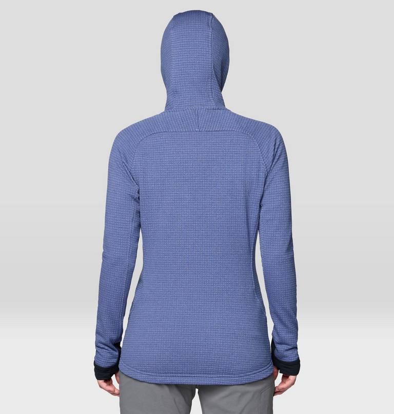 Women's Polartec® Power Grid Full Zip Hoody, Color: Lapis Dusk Heather, Black, image 3