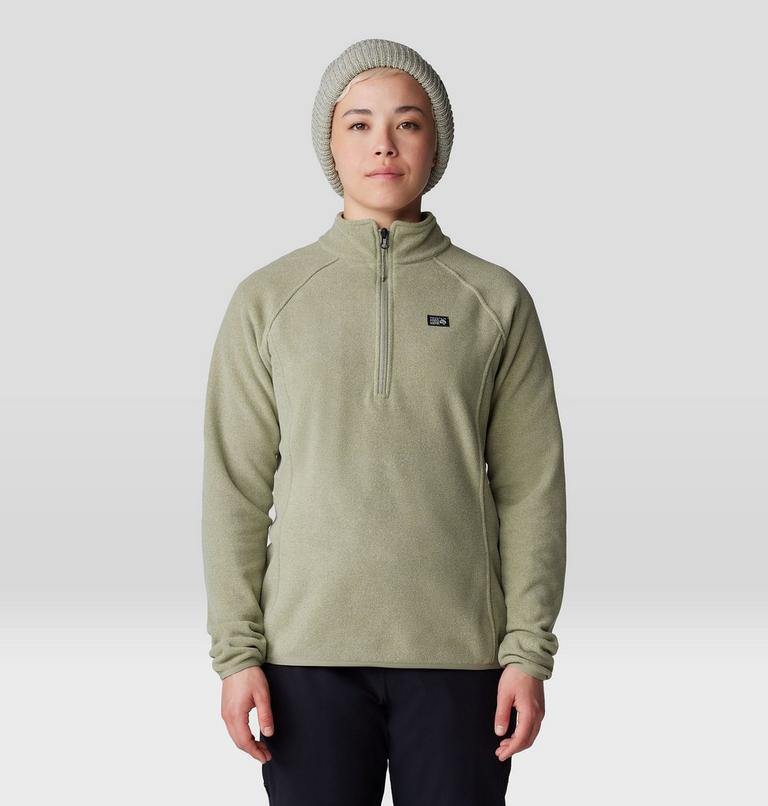 Women's Microchill 1/4 Zip Pullover, Color: Mantis Green Heather, image 1