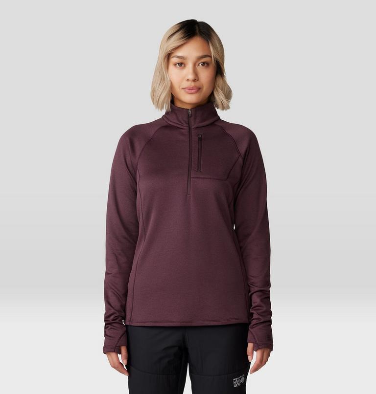 Women's Glacial Trail Half Zip, Color: Blackberry, image 5