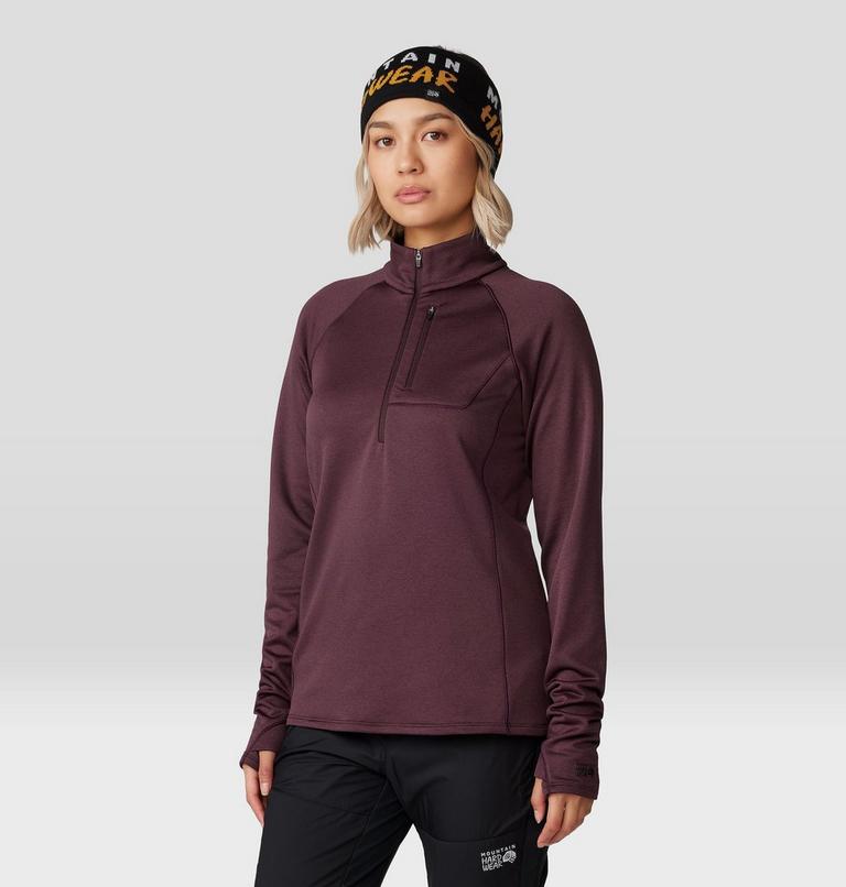 Women's Glacial Trail Half Zip, Color: Blackberry, image 6