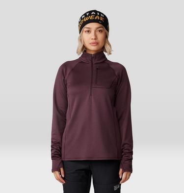 Women's Glacial Trail Half Zip, Color: Blackberry, image 5