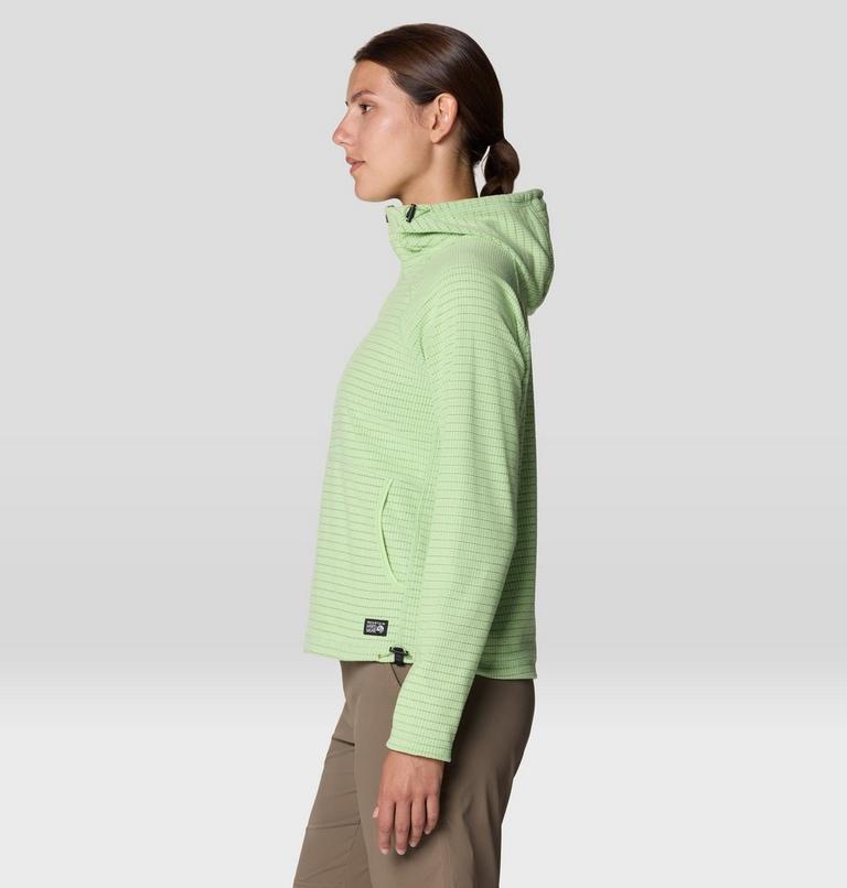 Women's Summit Grid Half Zip Hoody, Color: Frozen In Lime, image 3
