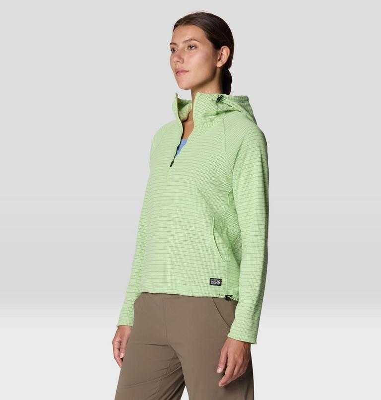 Women's Summit Grid Half Zip Hoody, Color: Frozen In Lime, image 4
