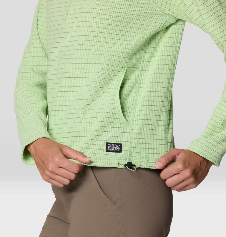 Women's Summit Grid Half Zip Hoody, Color: Frozen In Lime, image 6