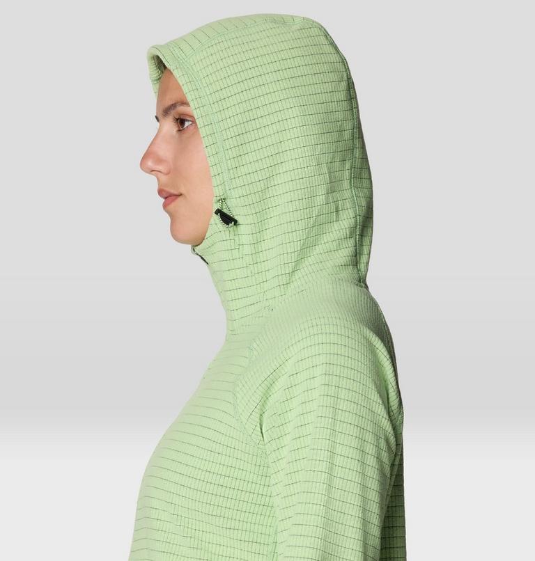 Women's Summit Grid Half Zip Hoody, Color: Frozen In Lime, image 7
