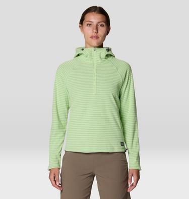 Women's Summit Grid Half Zip Hoody, Color: Frozen In Lime, image 3