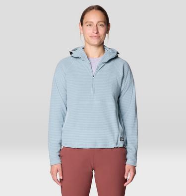 Women's Summit Grid Half Zip Hoody, Color: Ice Shadow, image 8
