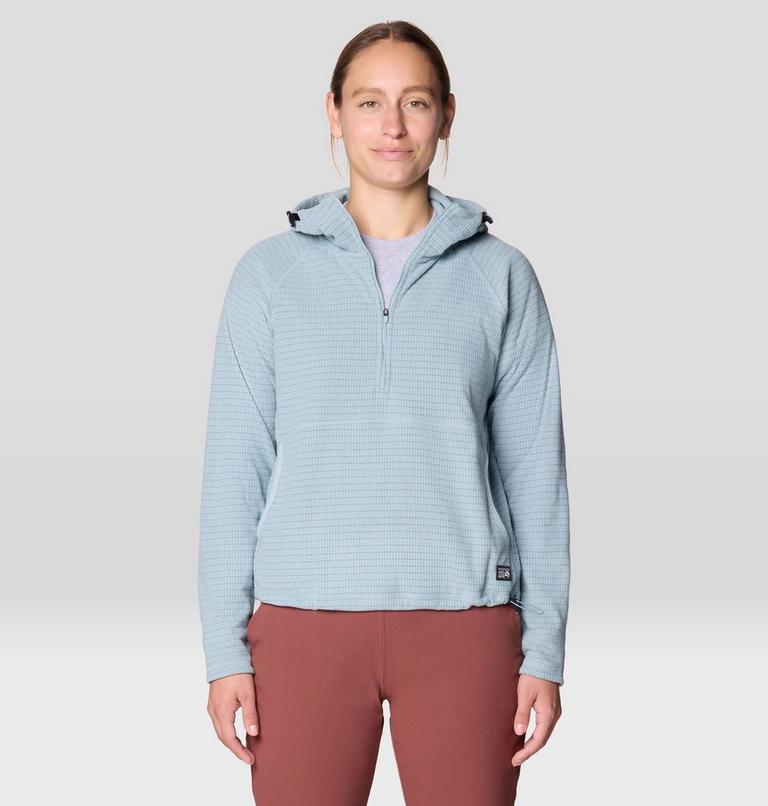 Women's Summit Grid Half Zip Hoody, Color: Ice Shadow, image 4