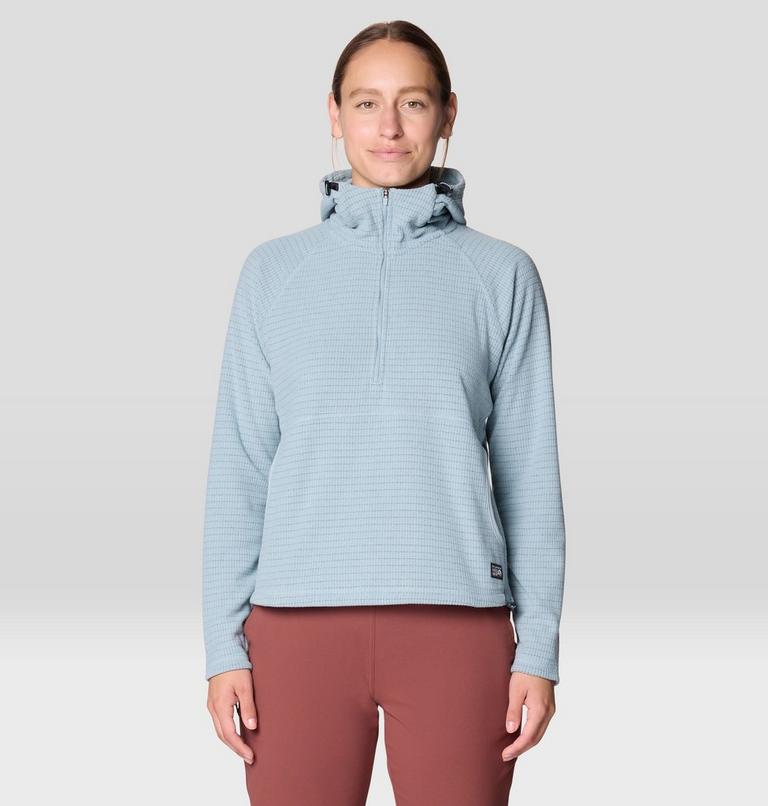 Women's Summit Grid Half Zip Hoody, Color: Ice Shadow, image 1