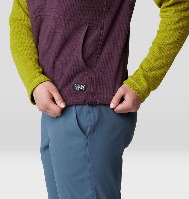 Women's Summit Grid Half Zip Hoody, Color: Blackberry, Python Green, image 6