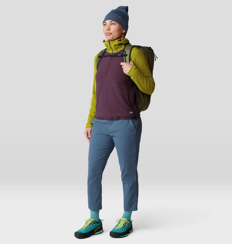 Women's Summit Grid Half Zip Hoody, Color: Blackberry, Python Green, image 7