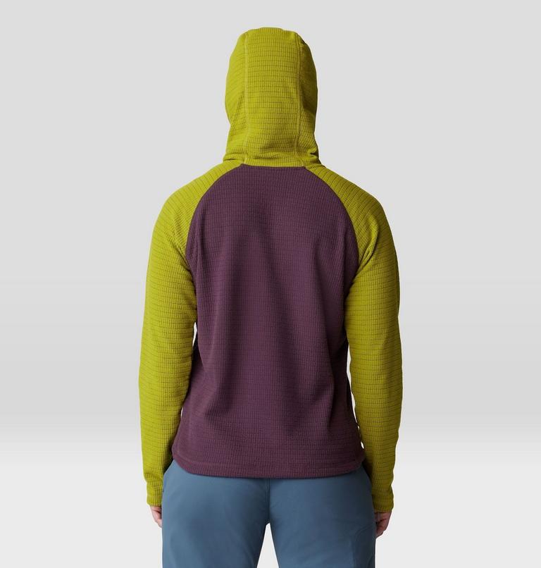 Women's Summit Grid Half Zip Hoody, Color: Blackberry, Python Green, image 2