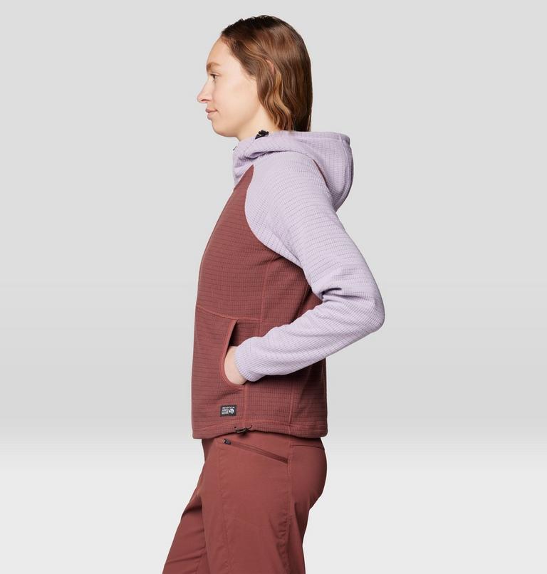 Women's Summit Grid Half Zip Hoody, Color: Bourbon Brown, Atmospheric, image 3