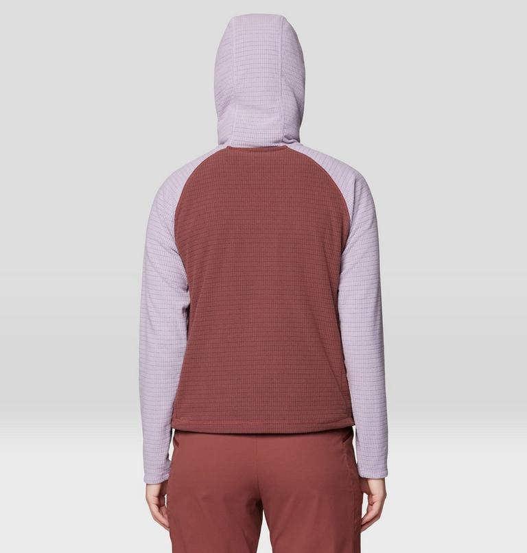 Women's Summit Grid Half Zip Hoody, Color: Bourbon Brown, Atmospheric, image 2