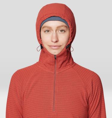 Women's Summit Grid Half Zip Hoody, Color: Mars Red, image 4
