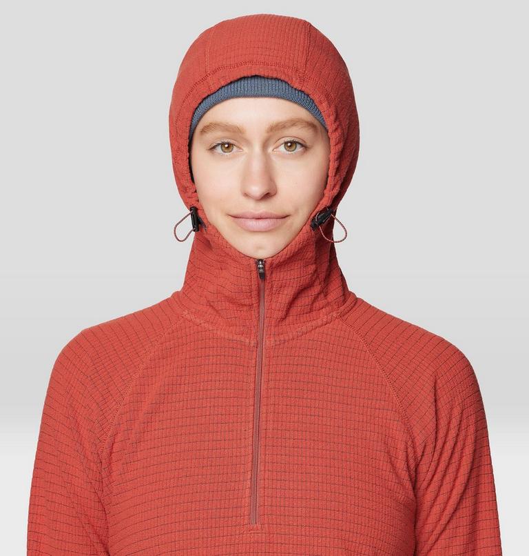 Women's Summit Grid Half Zip Hoody, Color: Mars Red, image 4