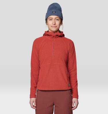 Women's Summit Grid Half Zip Hoody, Color: Mars Red, image 1