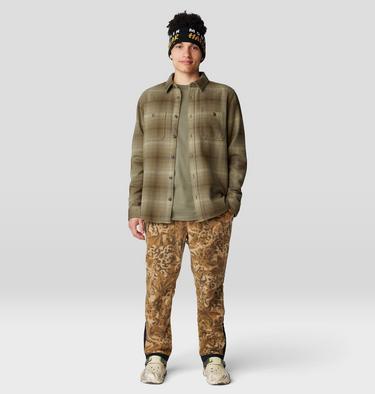 Men's HiCamp Fleece Jogger, Color: Corozo Nut Forests Floor Print, image 3