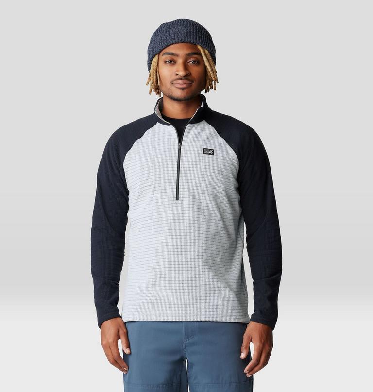 Men's Summit Grid Half Zip, Color: Glacial, Black, image 5