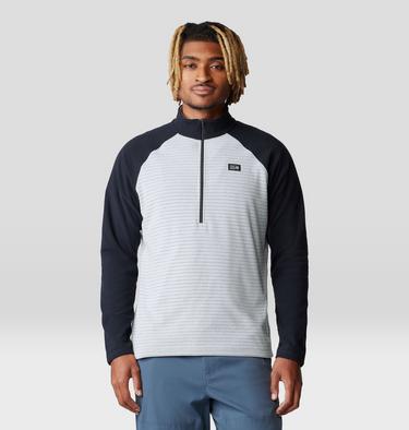 Men's Summit Grid Half Zip, Color: Glacial, Black, image 9