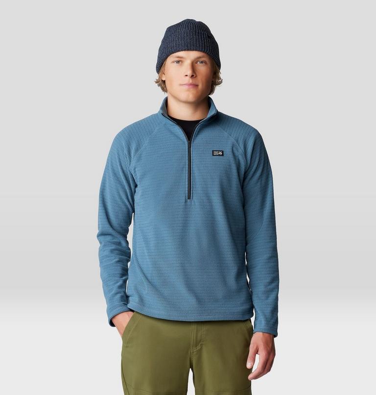 Men's Summit Grid Half Zip, Color: Adriatic Blue, image 6