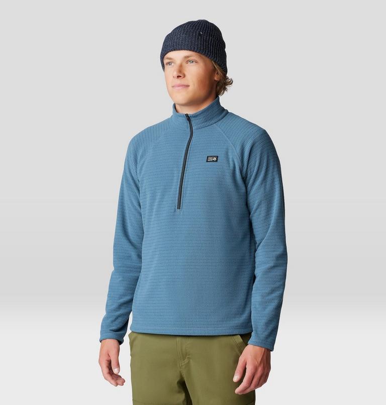 Men's Summit Grid Half Zip, Color: Adriatic Blue, image 7
