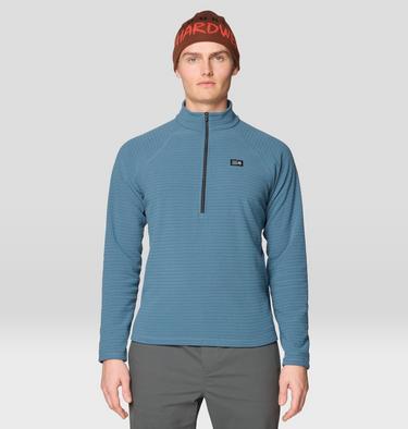Men's Summit Grid Half Zip, Color: Adriatic Blue, image 5