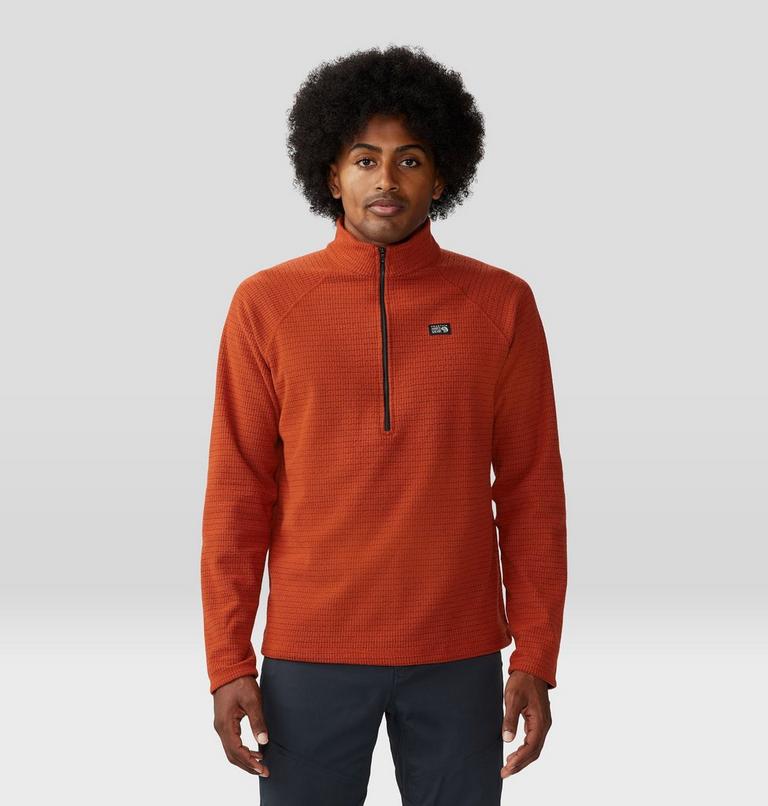 Men's Summit Grid Half Zip, Color: Dark Copper, image 1