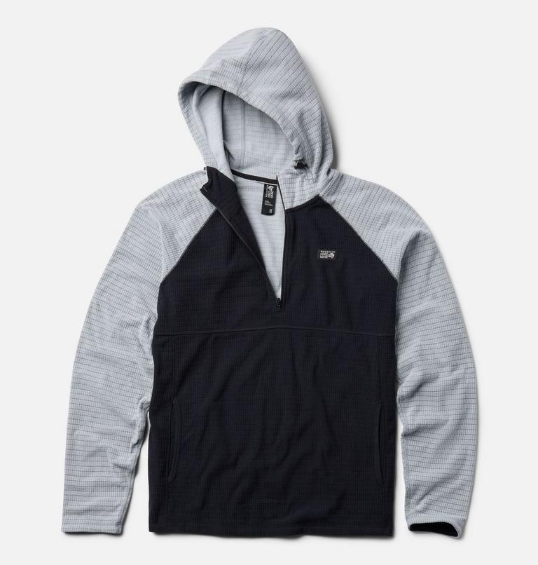 Men's Summit Grid Hoody, Color: Black, Glacial, image 2