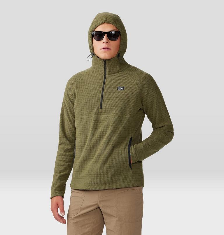 Men's Summit Grid Hoody, Color: Combat Green, image 5