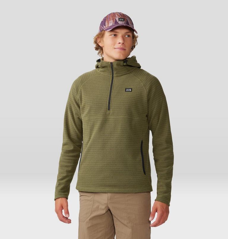 Men's Summit Grid Hoody, Color: Combat Green, image 1