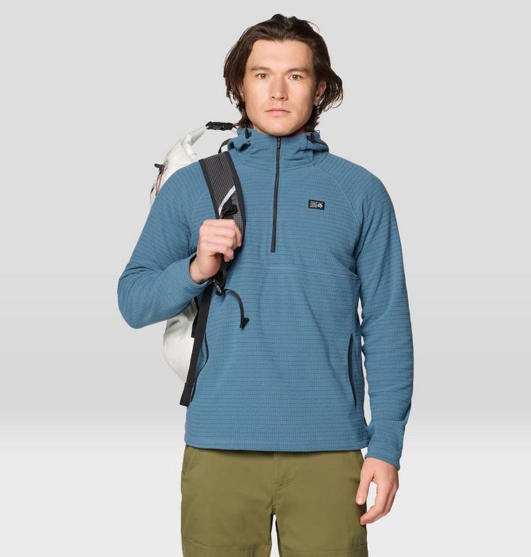 Men's Summit Grid Hoody, Color: Adriatic Blue, image 5