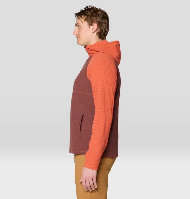 Men's Summit Grid Hoody, Color: Bourbon Brown, Aspect, image 4