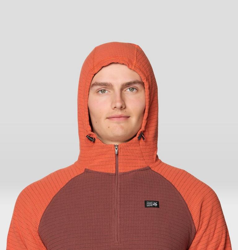 Men's Summit Grid Hoody, Color: Bourbon Brown, Aspect, image 5