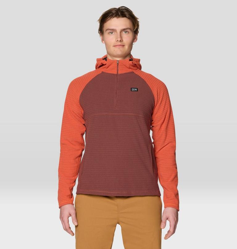 Men's Summit Grid Hoody, Color: Bourbon Brown, Aspect, image 1