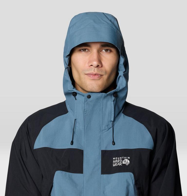 Men's Dry Times Hooded Jacket, Color: Adriatic Blue, Black, image 5