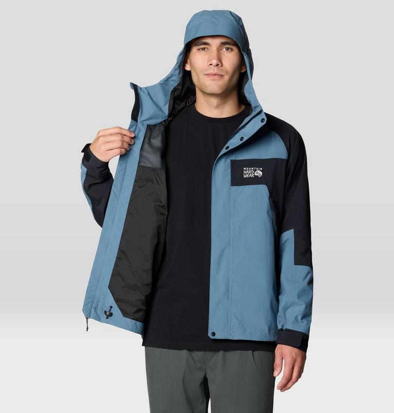 Men's Dry Times Hooded Jacket, Color: Adriatic Blue, Black, image 10