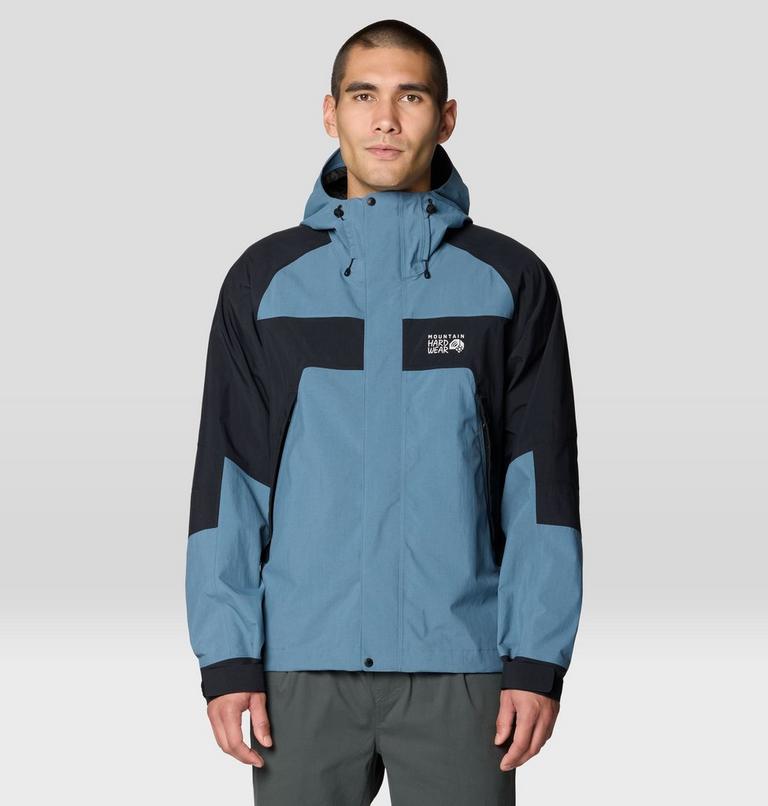 Men's Dry Times Hooded Jacket, Color: Adriatic Blue, Black, image 1