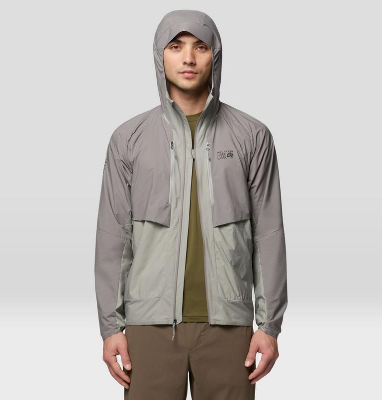 Men's Kor AirShell Hybrid Hooded Jacket, Color: Half Moon Grey, Approaching Storm, image 5