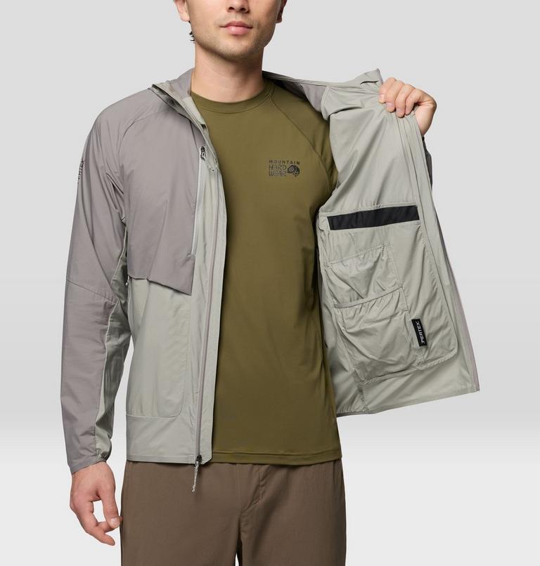 Men's Kor AirShell Hybrid Hooded Jacket, Color: Half Moon Grey, Approaching Storm, image 10