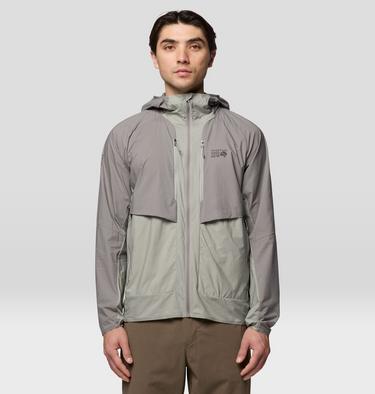 Men's Kor AirShell Hybrid Hooded Jacket, Color: Half Moon Grey, Approaching Storm, image 3