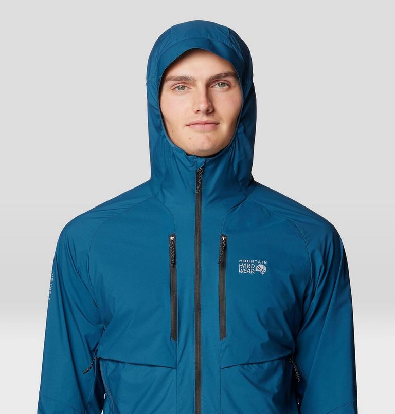 Men's Kor AirShell Hybrid Hooded Jacket, Color: Dark Caspian, image 5